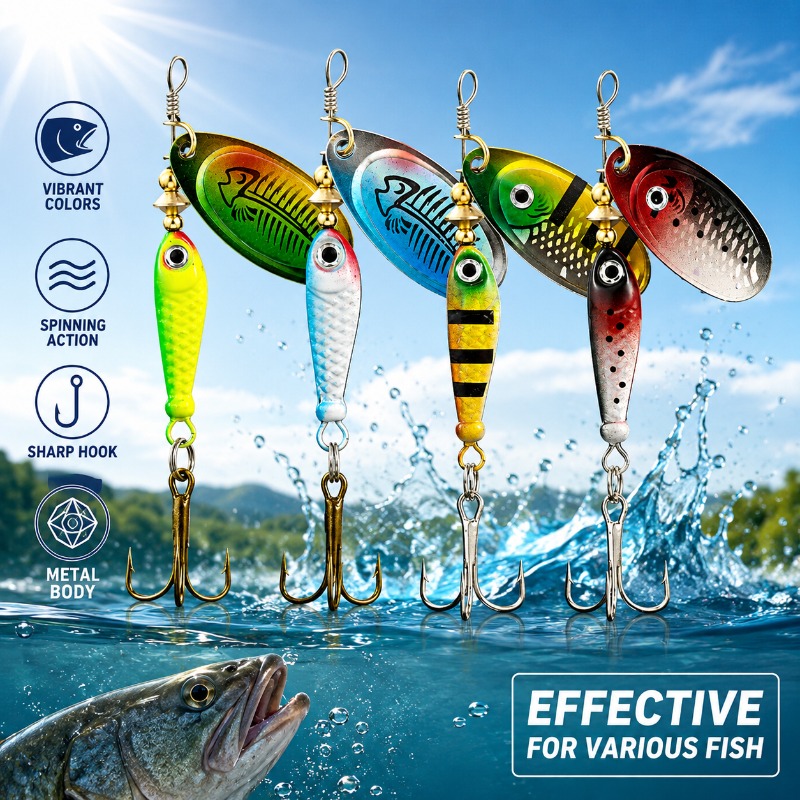 Fishing Spinner Lure Metal Rot - Fishing Lure Blade Bait บทวิจารณ์และราคา