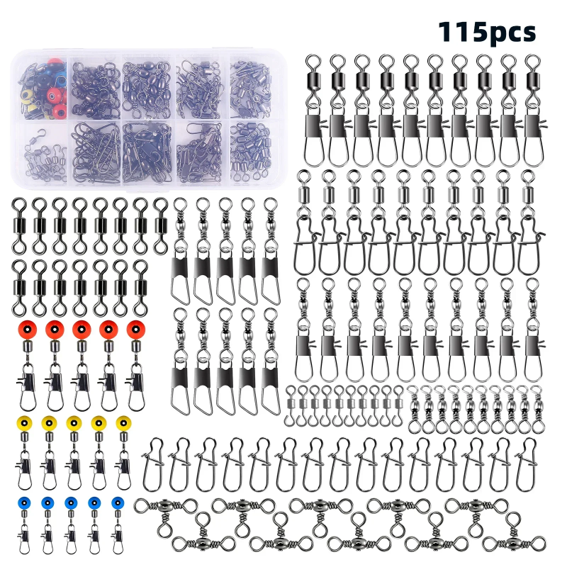 115pcs Fishing Swivel Connecto - Fishing Lure Making Kit บทวิจารณ์และราคา
