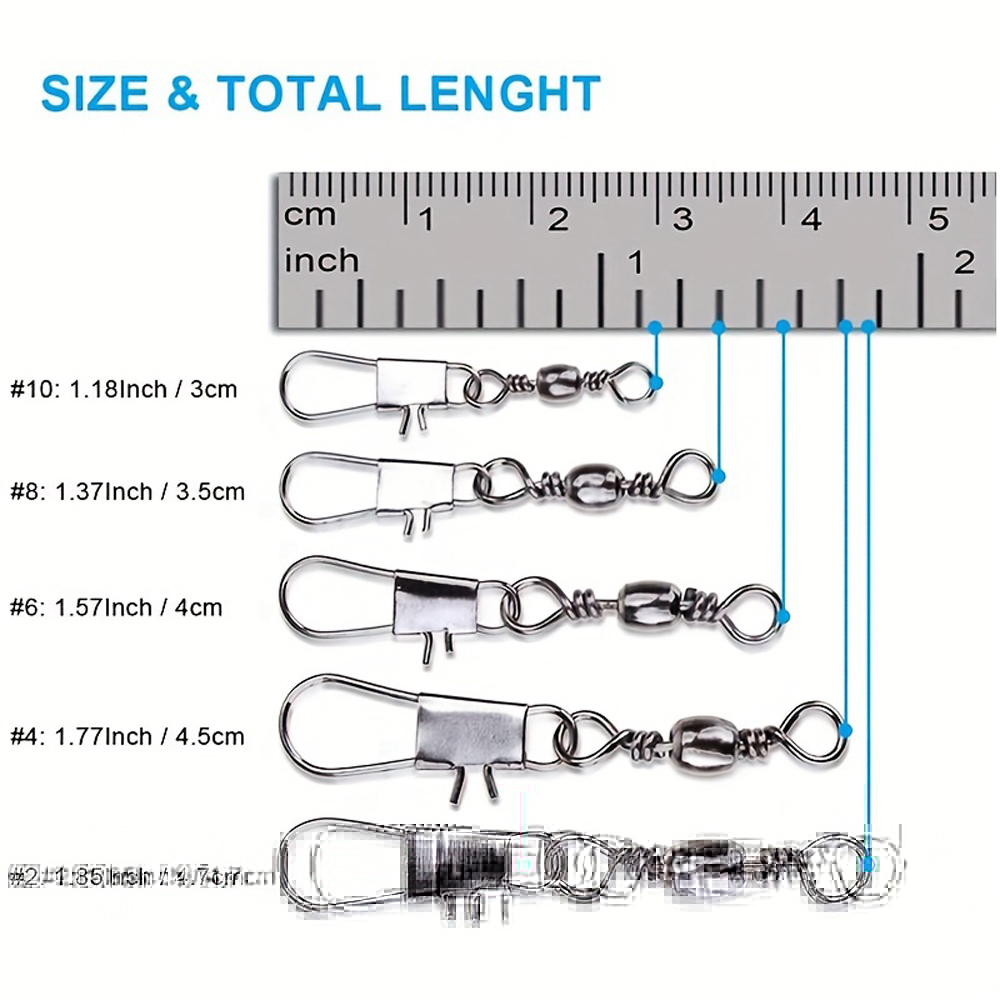 100Pcs/Lot 4#6#8#10#12# Swivel - Fishing Lure Accessories บทวิจารณ์และราคา