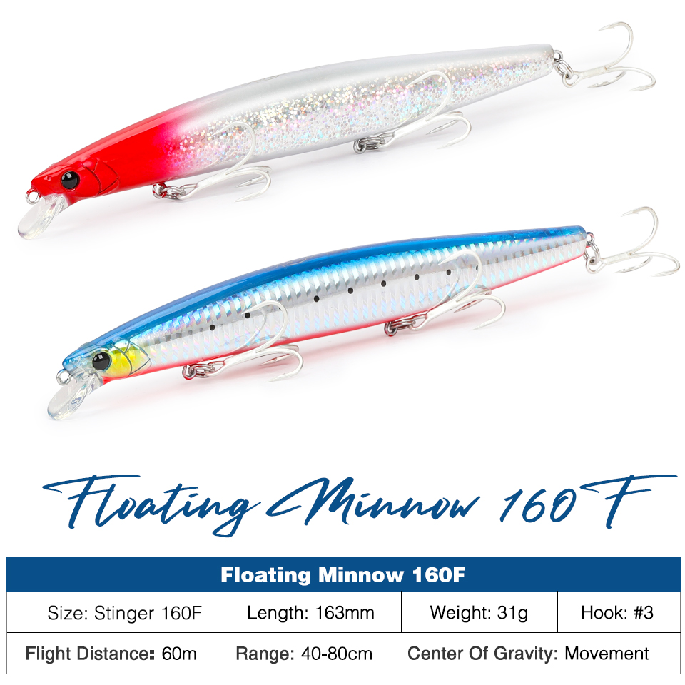 TSURINOYA 160F Floating Minnow - Fishing Lure Topwater บทวิจารณ์และราคา