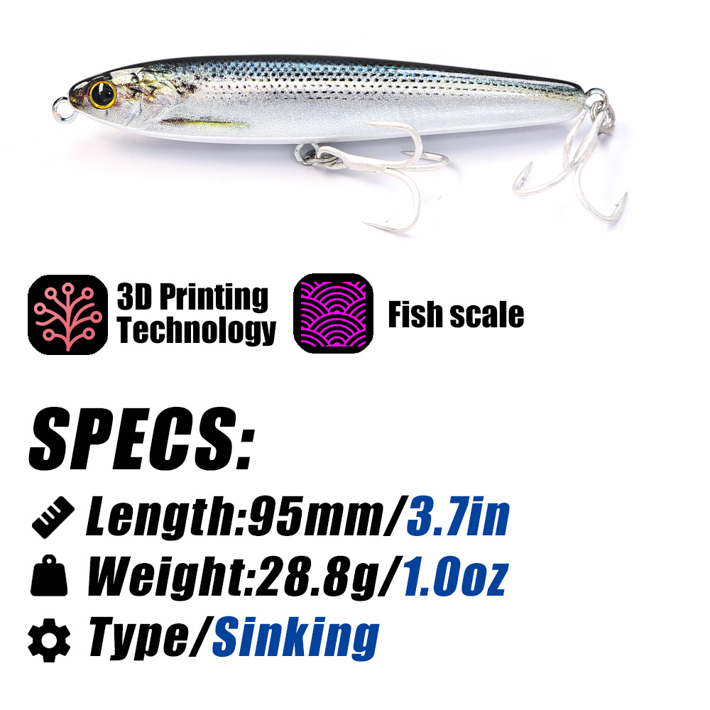 B&U Sinking Pencil Fishing Lur - Fishing Lure Jerkbait บทวิจารณ์และราคา