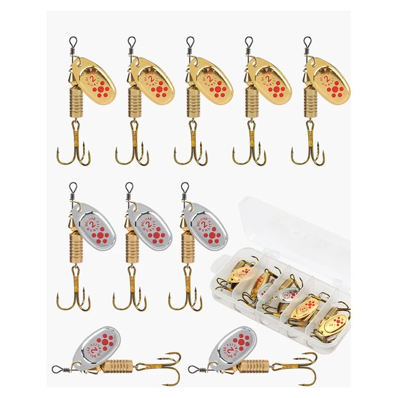 JSFUN 10pcs Spinner Lure Set w - Fishing Lure Blade Bait บทวิจารณ์และราคา