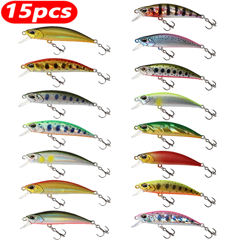 15Pcs Sinking Minnow Fishing L - Fishing Lure Jerkbait บทวิจารณ์และราคา