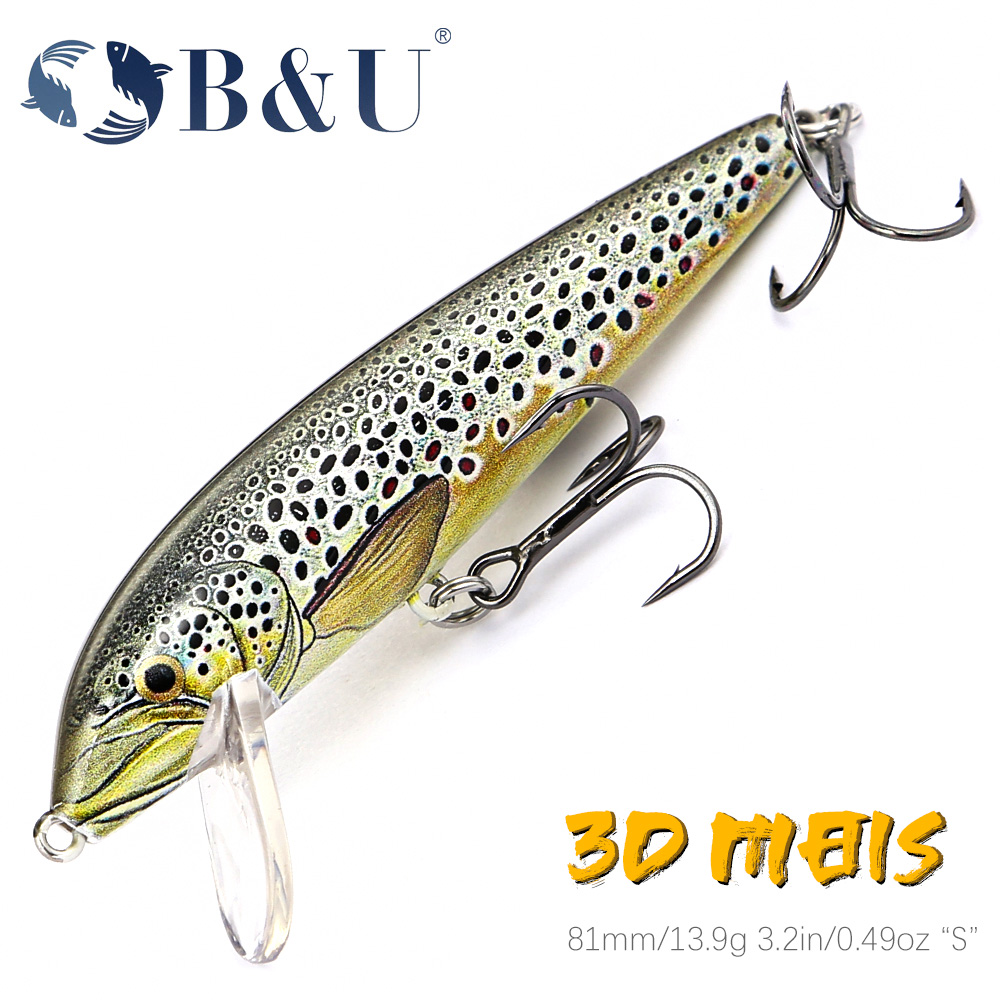 B&U 80mm Sinking Minnow Wobbli - Fishing Lure Jerkbait บทวิจารณ์และราคา