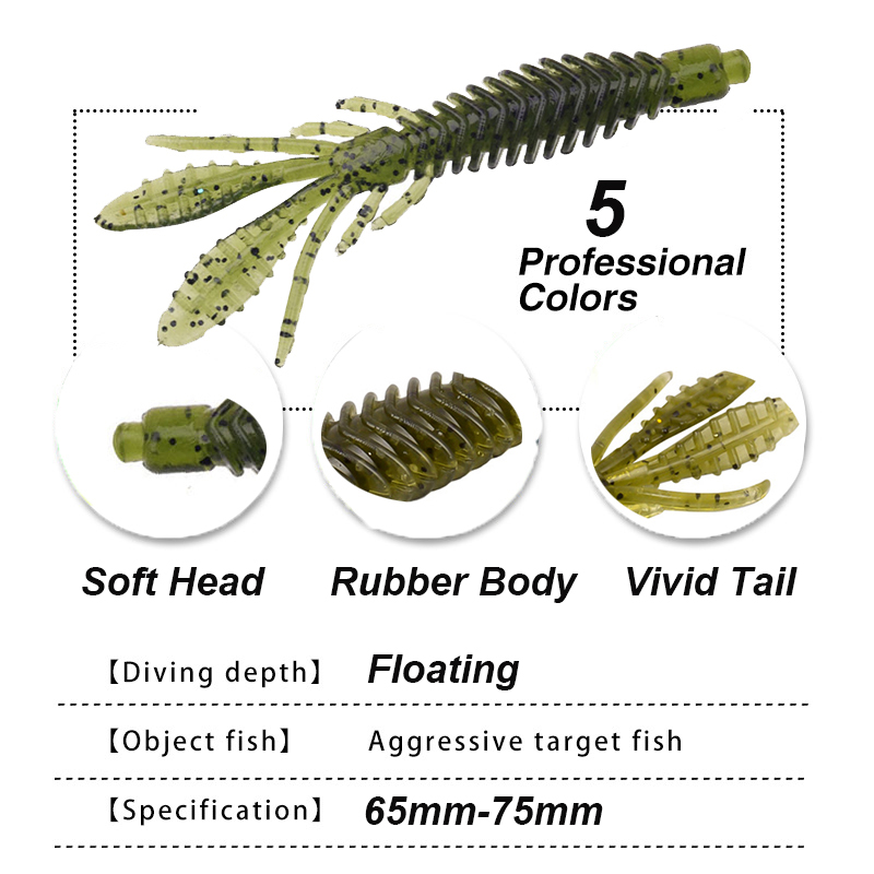 WESTBASS 5PCS Soft Larva Baits - Fishing Lure Swimbait บทวิจารณ์และราคา