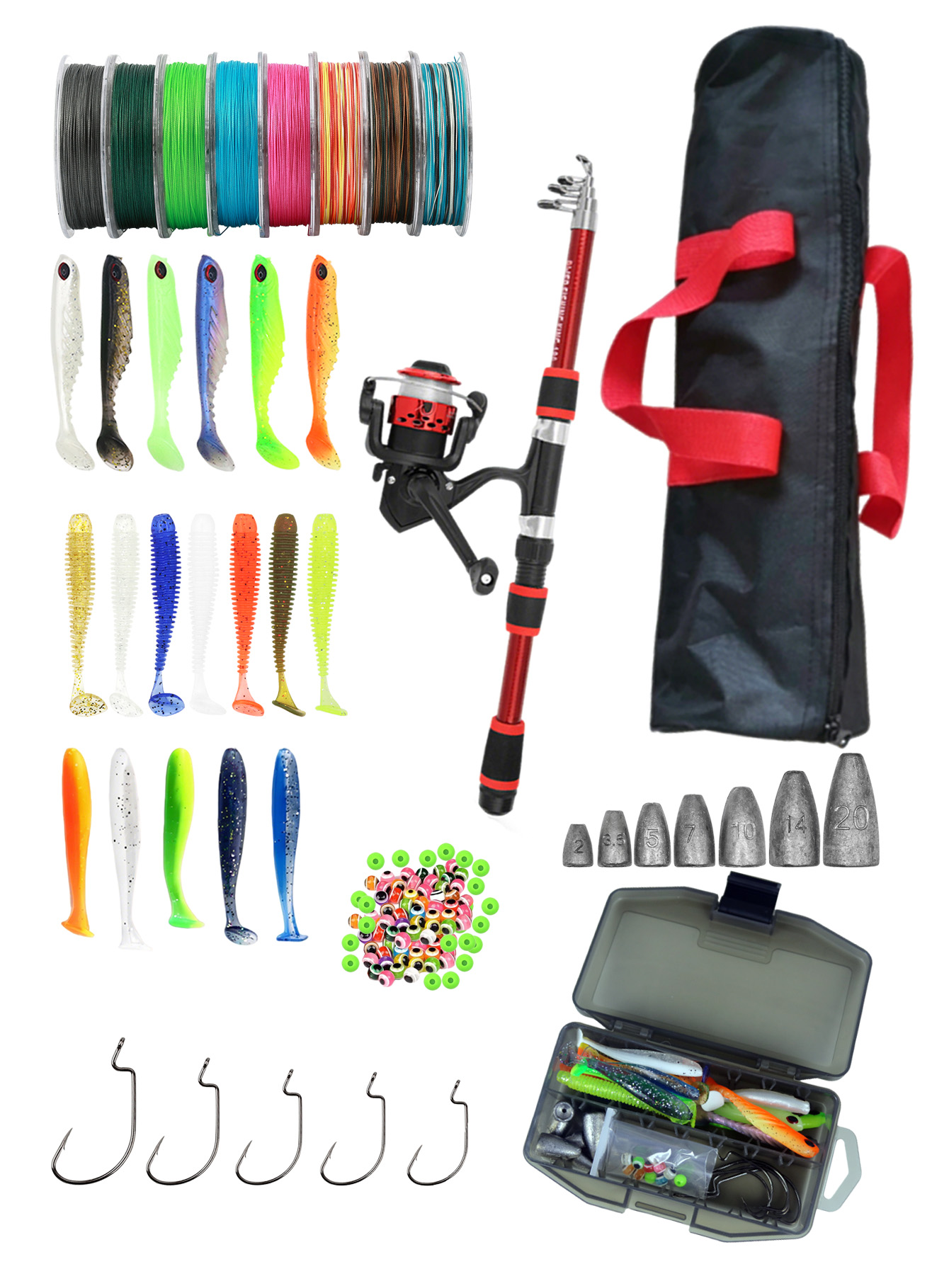 Fishing Rod Reel Combos Collap - Fishing Lure Spinner บทวิจารณ์และราคา