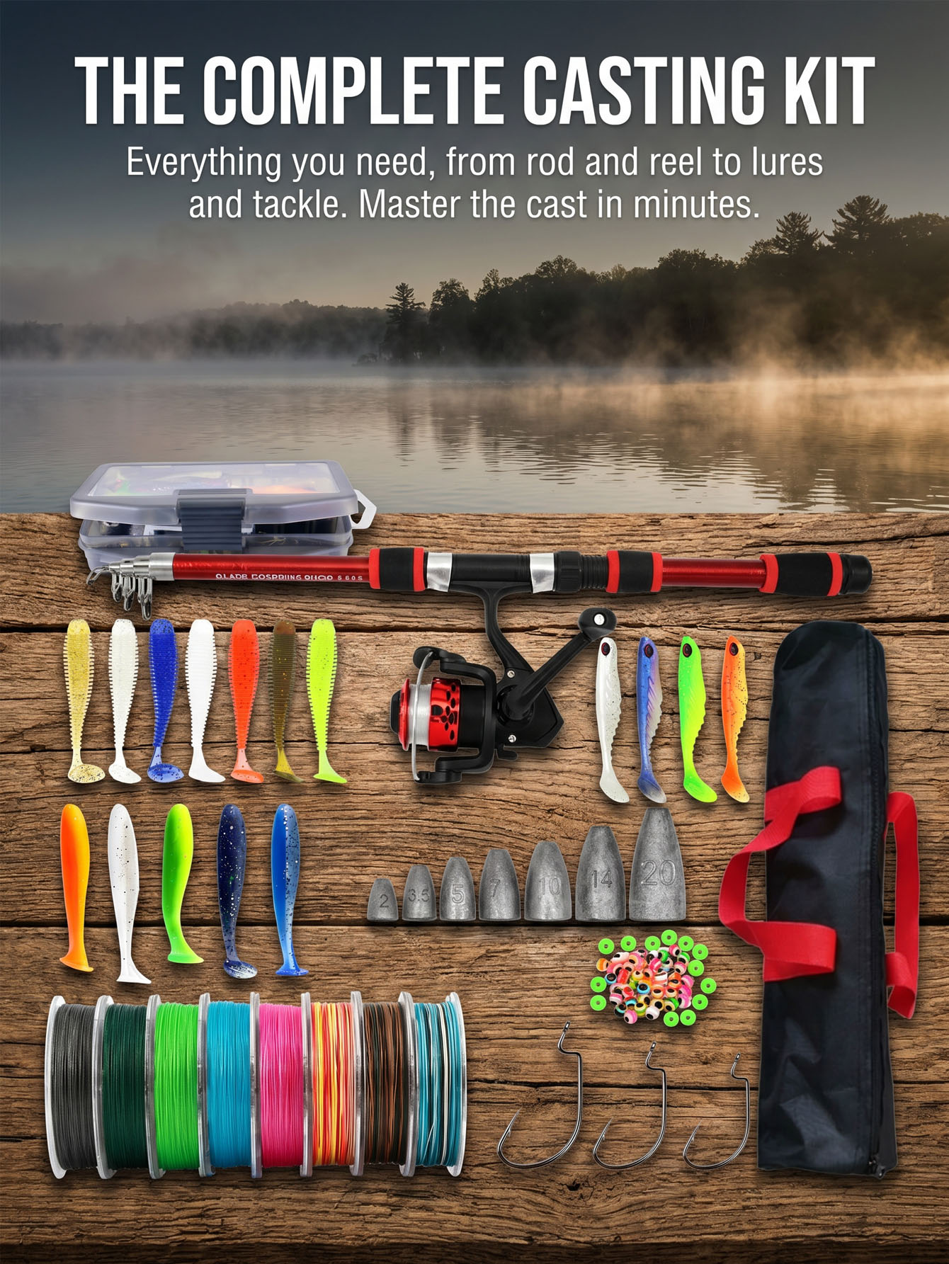 Fishing Rod Reel Combos Collap - Fishing Lure Spinner บทวิจารณ์และราคา