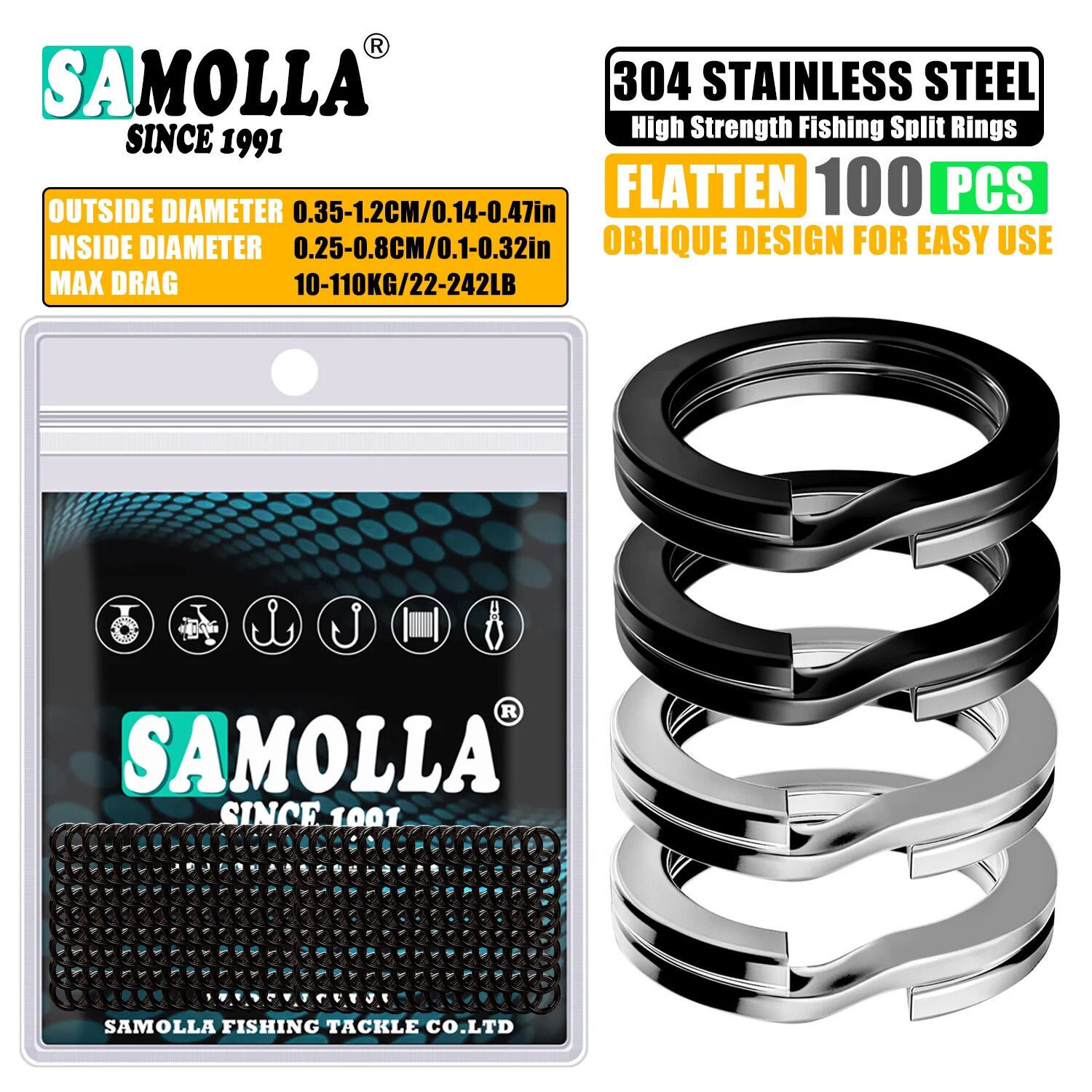 100pcs Fishing Split Rings Sta - Fishing Lure Making Kit บทวิจารณ์และราคา