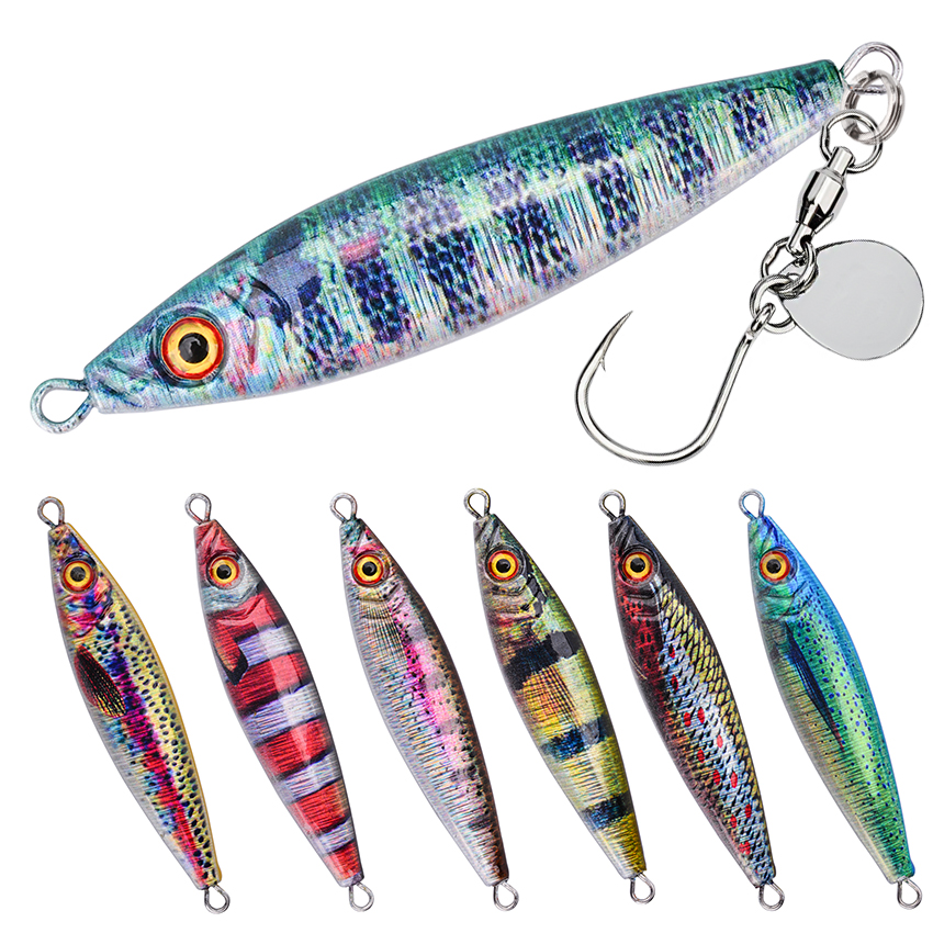 Metal Jig Lure With Spinning B - Fishing Lure Blade Bait บทวิจารณ์และราคา